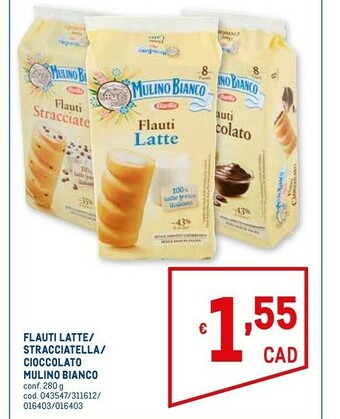 Metro Mulino Bianco Flauti Al Latte 280 G(ml) offerta