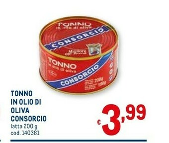 Metro Consorcio Tonno In Olio Di Oliva 200 G(ml) offerta