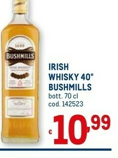 Metro Bushmills Irish Whisky offerta