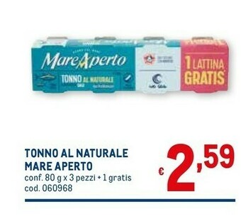 Metro Mare aperto Tonno Al Naturale offerta