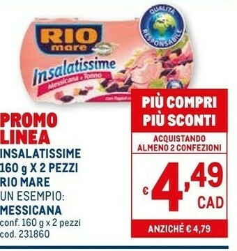Metro Rio Mare Insalatissime Messicana E Tonno 160 G(ml) offerta