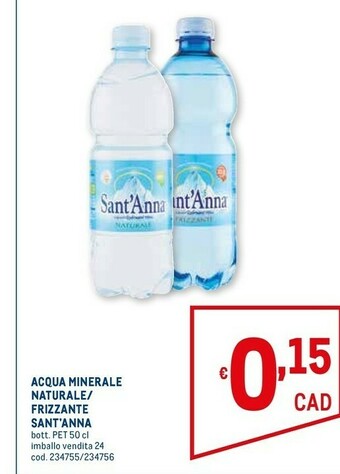 Sant'anna Acqua Minerale Naturale Frizzante 500 G(ml)
