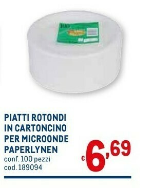 Metro Paperlynen Piatti Rotondi In Cartoncino Per Microonde offerta