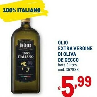 Metro De Cecco Olio Extra Vergine Di Oliva 1000 G(ml) offerta