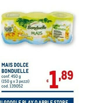Metro Bonduelle Mais Dolce 450 G offerta