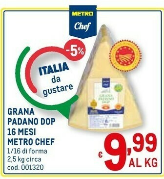 Metro Grana Padano Metro Chef Dop offerta