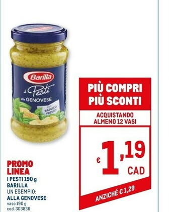 Metro Barilla I Pesti Alla Genovese 190 G offerta