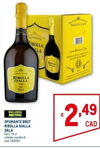Metro Sala Spumante Brut Ribolla Gialla 75 Cl offerta