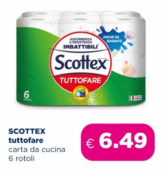 Acqua & Sapone Scottex tuttofare carta da cucina 6 rotoli offerta