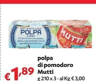 Pam Mutti Pomodori pelati offerta