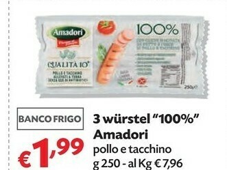 Pam Amadori Wurstel di pollo offerta