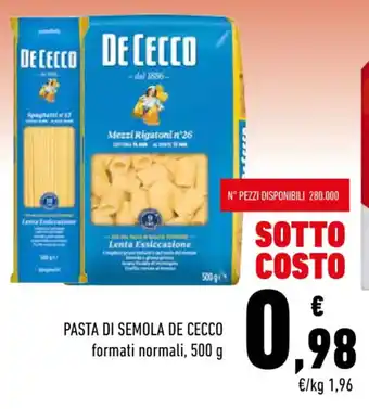 Conad De Cecco Pasta di Semola 500 g offerta