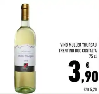 Conad Vino Müller Thurgau Trentino Doc Costalta 75 cl offerta