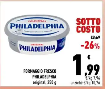Conad Philadelphia Formaggio Fresco original, 250 g offerta