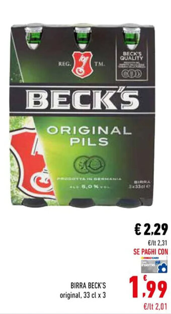 Conad Beck's Birra 33 cl x 3 offerta