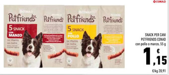 Conad Conad Petfriends Snack per Cani 55 g offerta