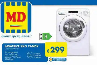 MD Discount Candy Lavatrice 9Kg offerta