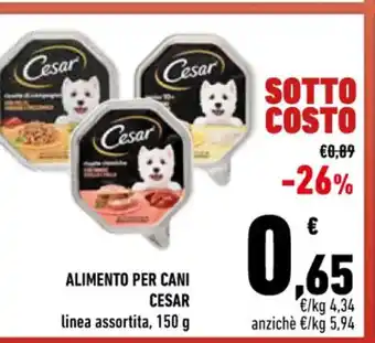 Conad Cesar Alimento Per Cani linea assortita, 150 g offerta
