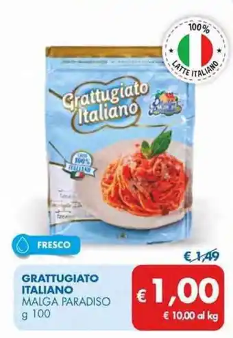 MD Discount Malga Paradiso Grattugiato Italiano 100 g offerta