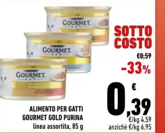 Conad Alimento Per Gatti Gourmet Gold Purina linea assortita, 85 g offerta