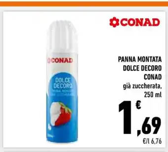Conad Conad Panna Montata Dolce Decoro già zuccherata, 250 ml offerta