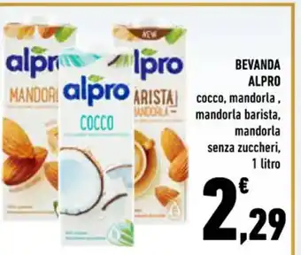 Conad Bevanda Alpro cocco, mandorla, mandorla barista, mandorla senza zuccheri 1 litro offerta
