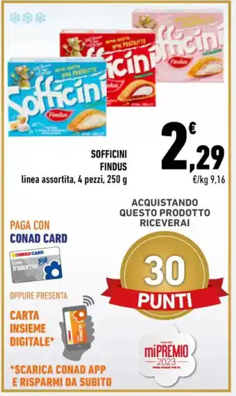Conad Findus Sofficini linea assortita, 4 pezzi, 250 g offerta