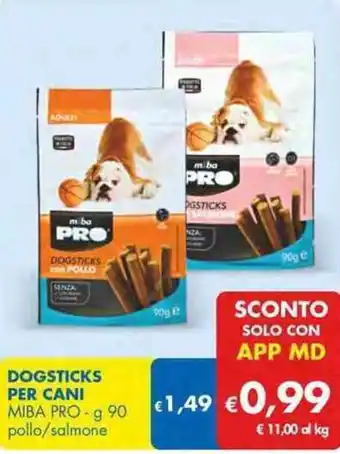 MD Discount Miba Pro Dogsticks per cani 90 g offerta