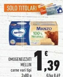 Conad Mellin Omogeneizzati Carne Manzo 100% Naturale offerta