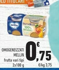 Conad Mellin Omogeneizzati Frutta Mista 100% Naturale offerta