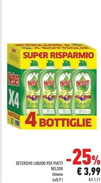 Conad Nelsen Detersivo Liquido Per Piatti offerta