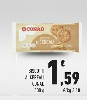 Conad Conad - Biscotti Ai Cereali 500 G(ml) offerta