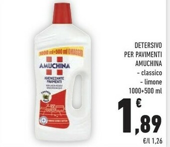 Conad Amuchina Detersivo Per Pavimenti offerta