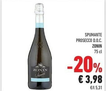 Conad Zonin Prosecco Spumante DOC 750 Ml offerta