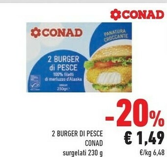 Conad Conad 2 Burger Di Pesce offerta