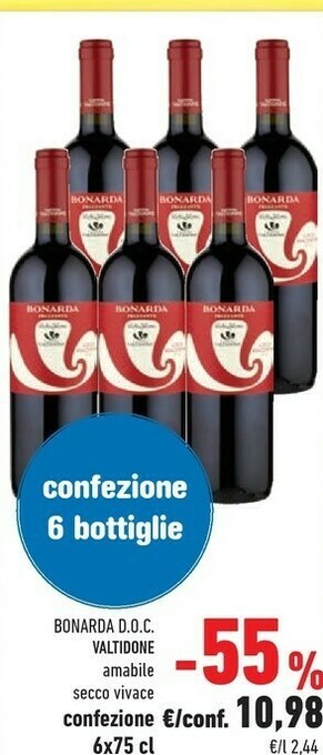 Conad Cantina valtidone Valtidone Bonarda Amabile offerta