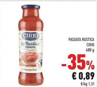 Conad Cirio La Rustica Passata 680 G(ml) offerta