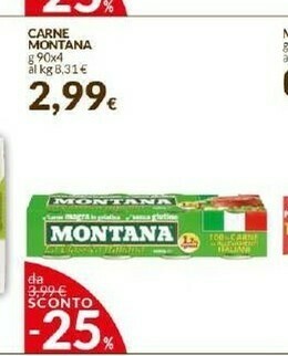 Doro Supermercati Montana Carne Bovina Magra In Gelatina 360 G(ml) offerta