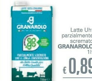 Unes Granarolo Latte UHT Parzialmente Scremato A Lunga Conservazione 1000 G(ml) offerta