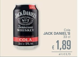 Unes Jack Daniels Jack Daniel's Tennessee Whiskey Cola offerta