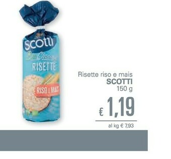 Unes Scotti Risette Riso E Mais 150 G(ml) offerta