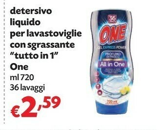 Pam One Detersivo Liquido Per Lavastoviglie offerta