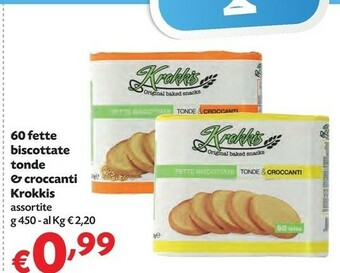 Pam Krokkis 60 Fette Biscottate Tonde offerta