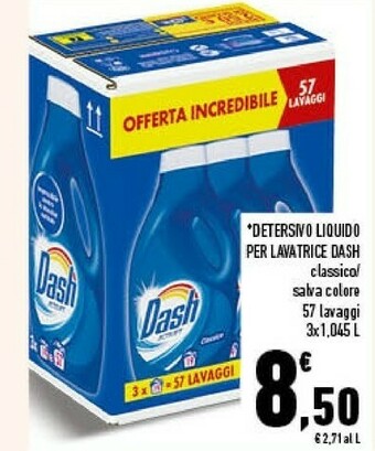 Conad Dash Detersivo Liquido Per Lavatrice Classico/ Salva Colore offerta