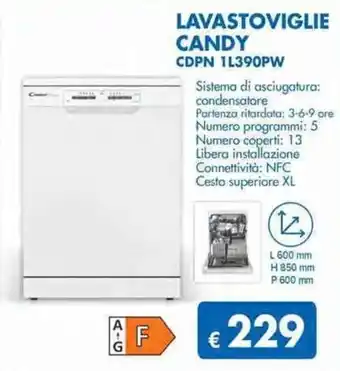 MD Discount Candy Lavastoviglie CDPN 1L390PW offerta