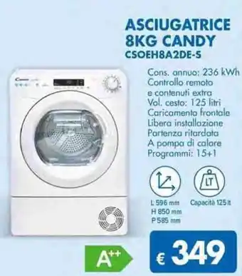 MD Discount Candy Asciugatrice 8kg CSOEH8A2DE-S offerta