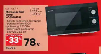 Carrefour Sharp Microonde Grill YC-MG01E-B offerta