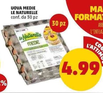 PENNY Uova Medie Le Naturelle conf. da 30 pz offerta