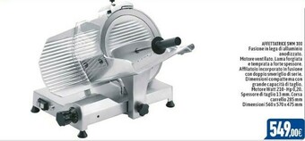 Affettatrice SWM 300 Fusione In Lega Di Alluminio Anodizzato 210 W
