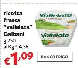 Pam Galbani Ricotta Fresca Vallelata 250 G(ml) offerta